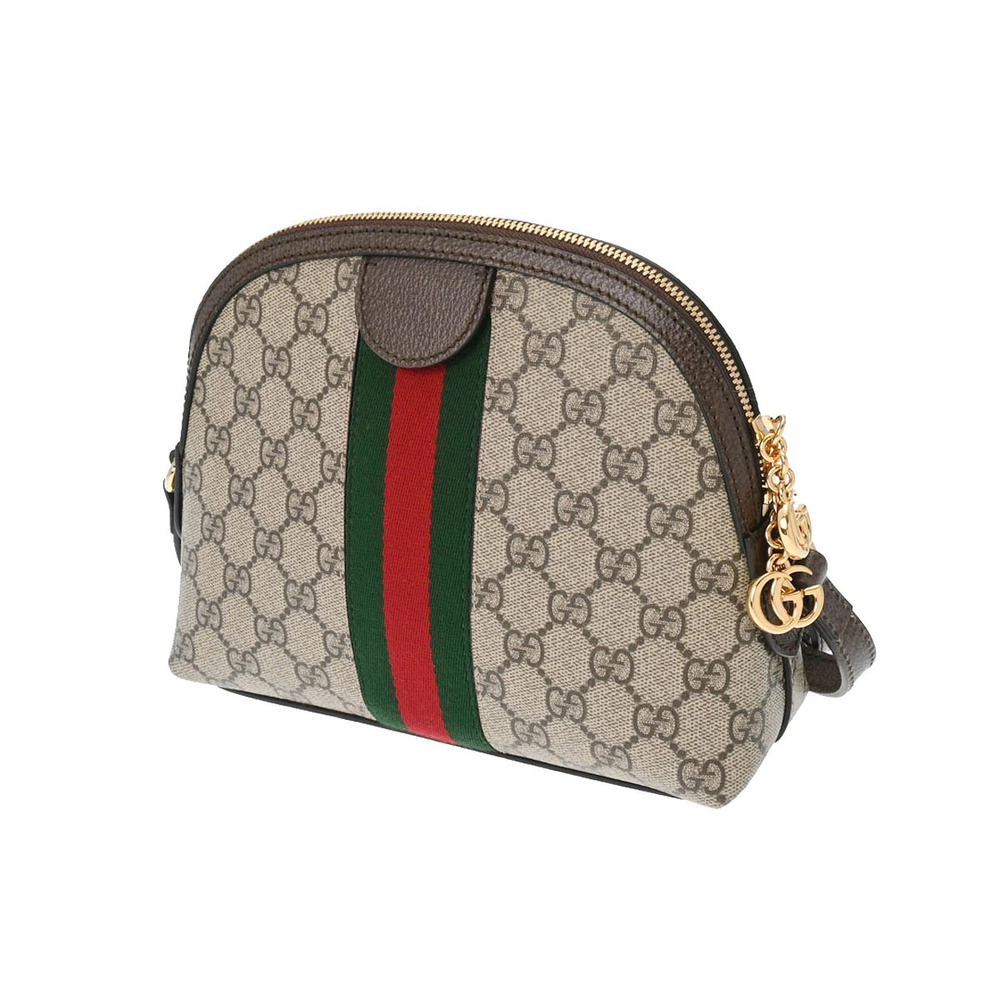 Gucci Canvas Ebony Supreme GG Ophidia Beige Shoulder Bag Tan